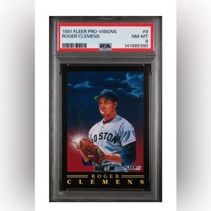 1991 FLEER PRO-VISION #9 ROGER CLEMENS PSA 8 NM-MT